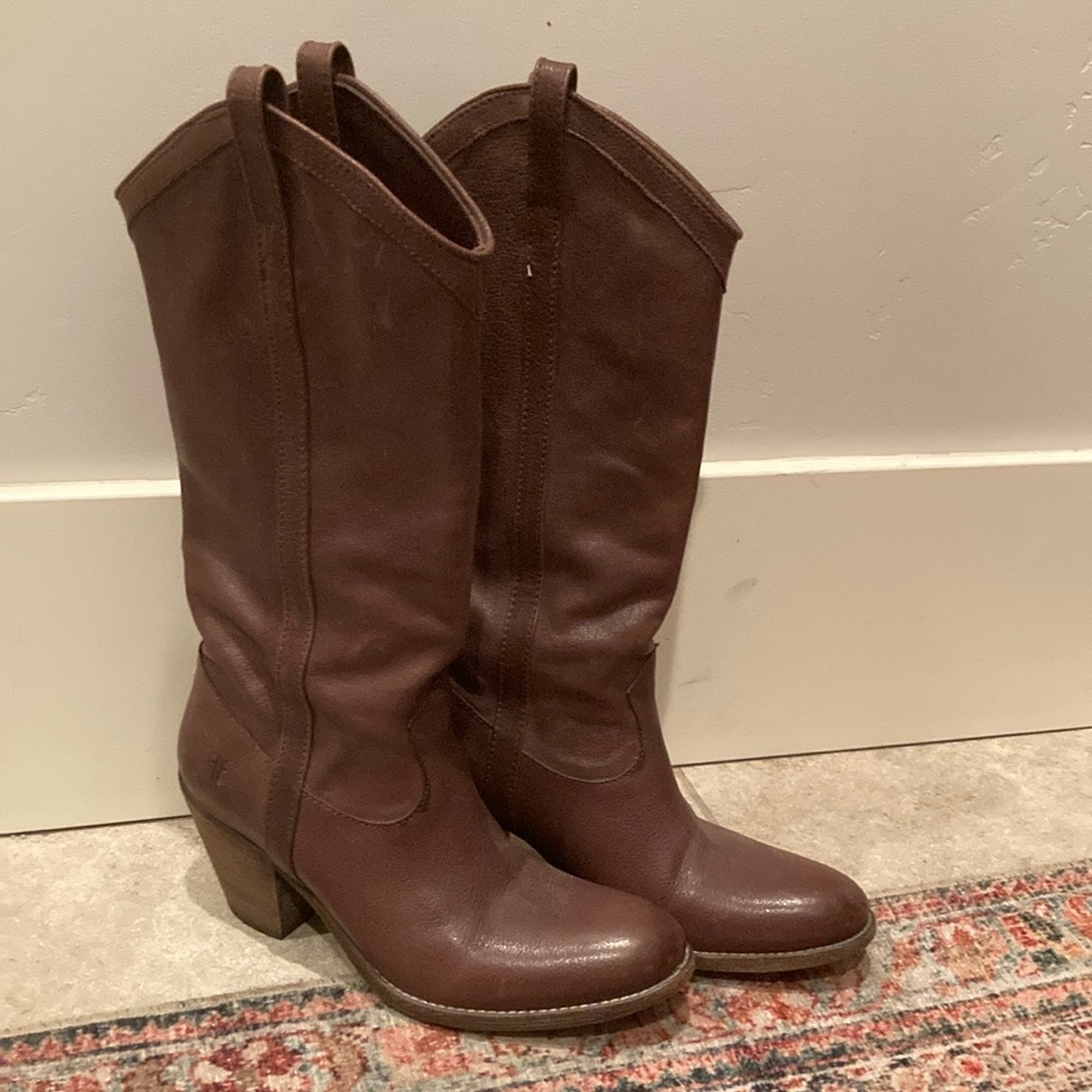 Frye Dark Brown Heeled Boots 7